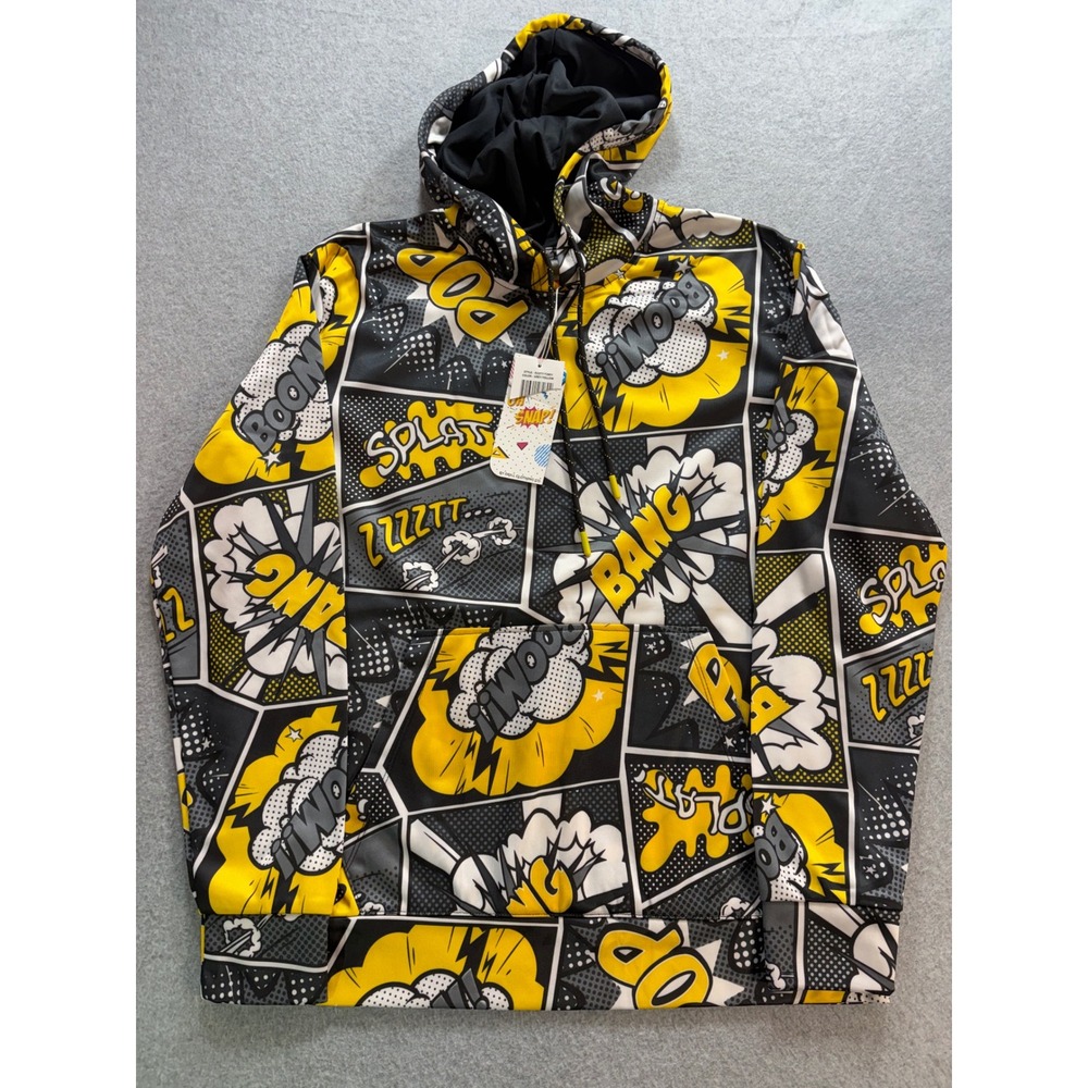 Drill‎ Clothing Co Oh Snap Pop Art Comic Book Hoodie Yellow Grey Black Mens XL